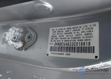 2003 Acura Rsx from USA, damaged, VIN JH4DC54833C018919